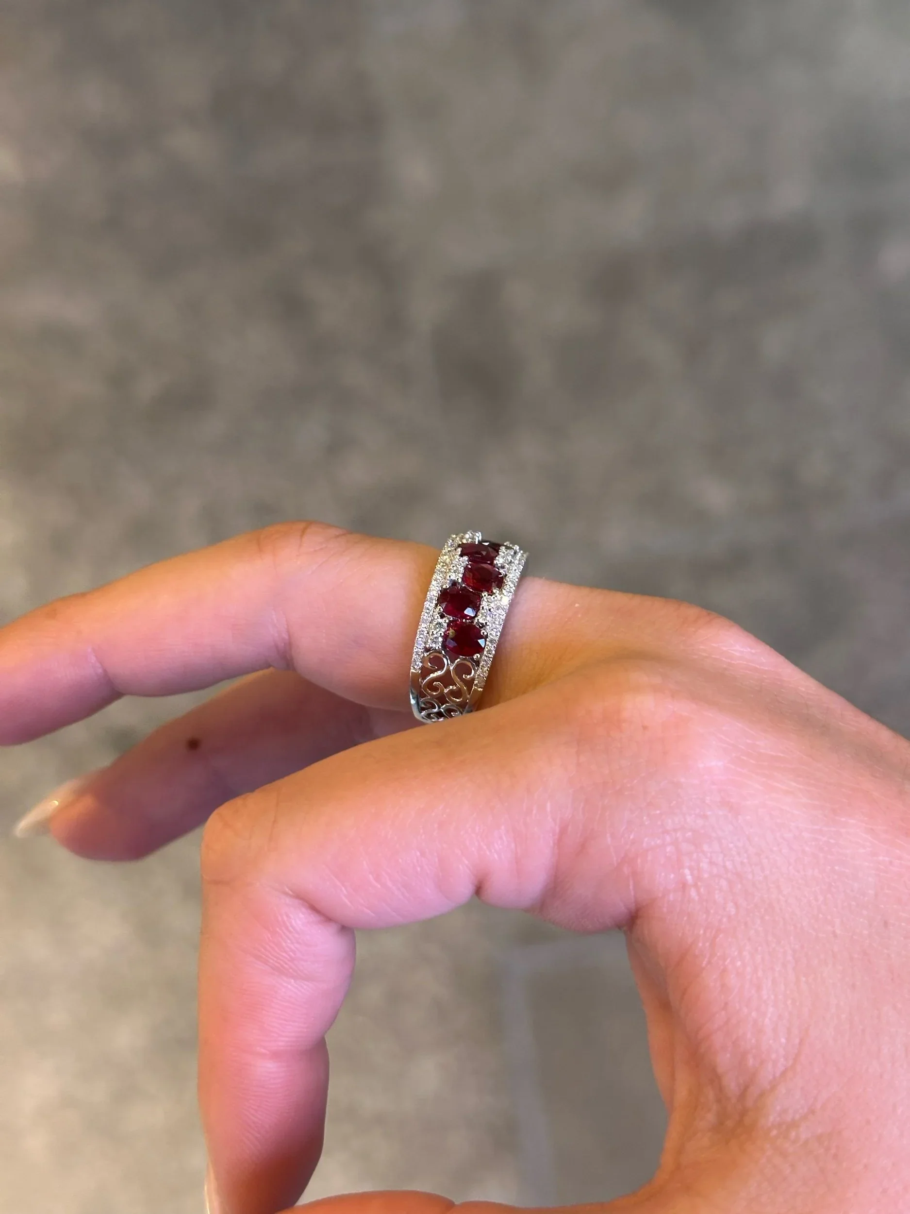 Ladies Ruby and Round Diamond Fancy Ring - Image 3