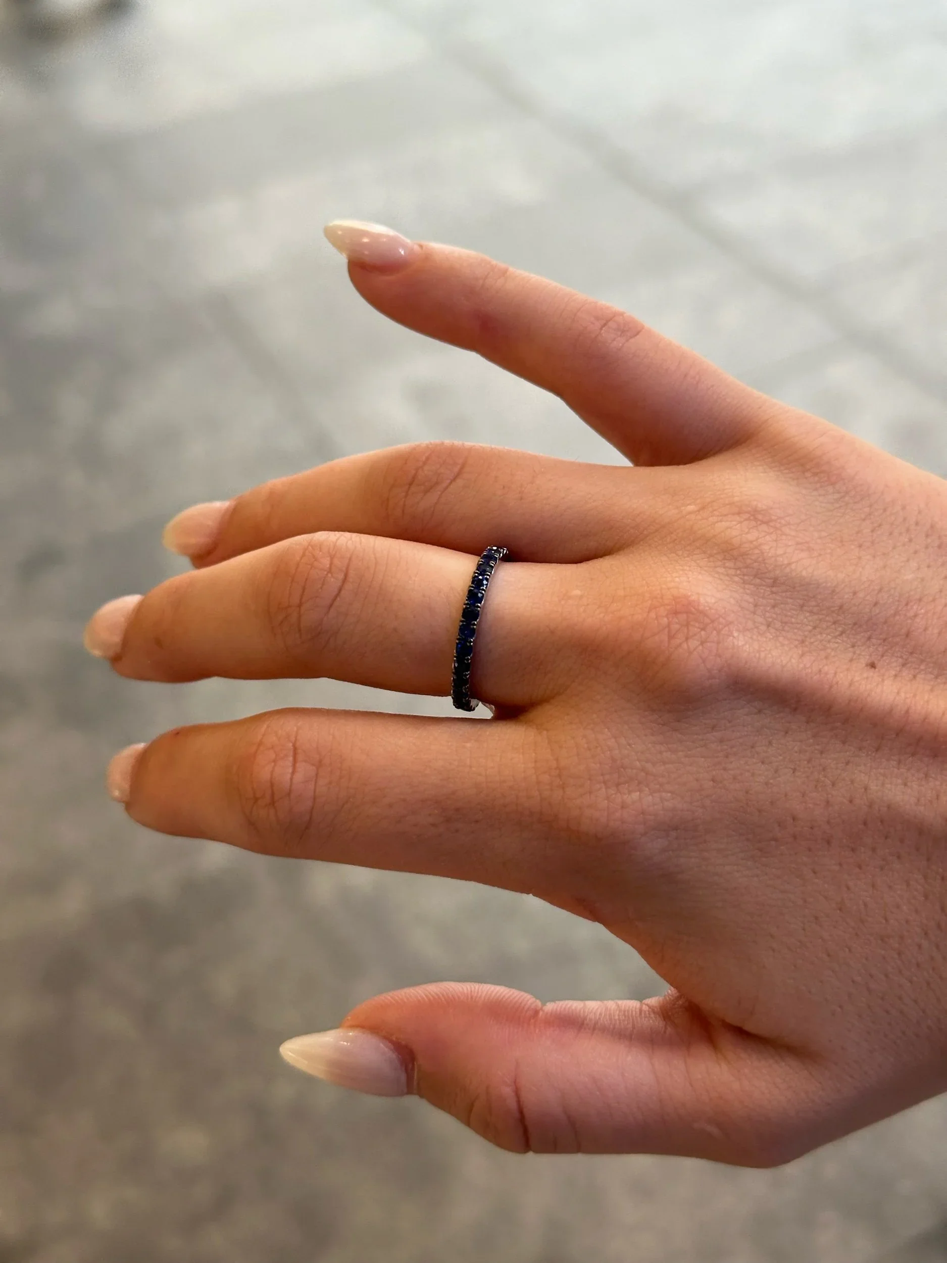 Ladies Sapphire Stone Eternity Band - Image 3