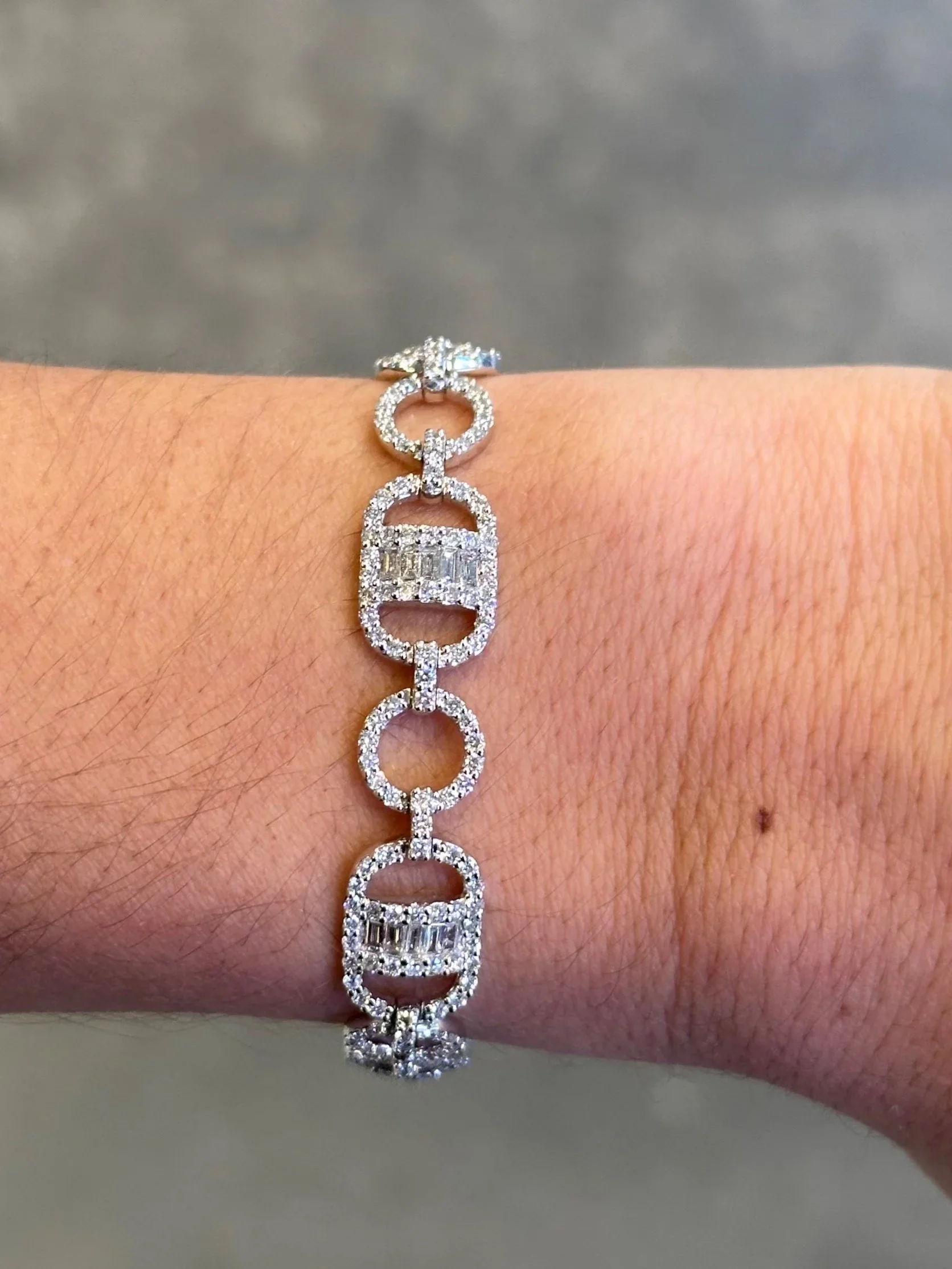 Ladies Spaced Out Multishaped Diamond Bracelet