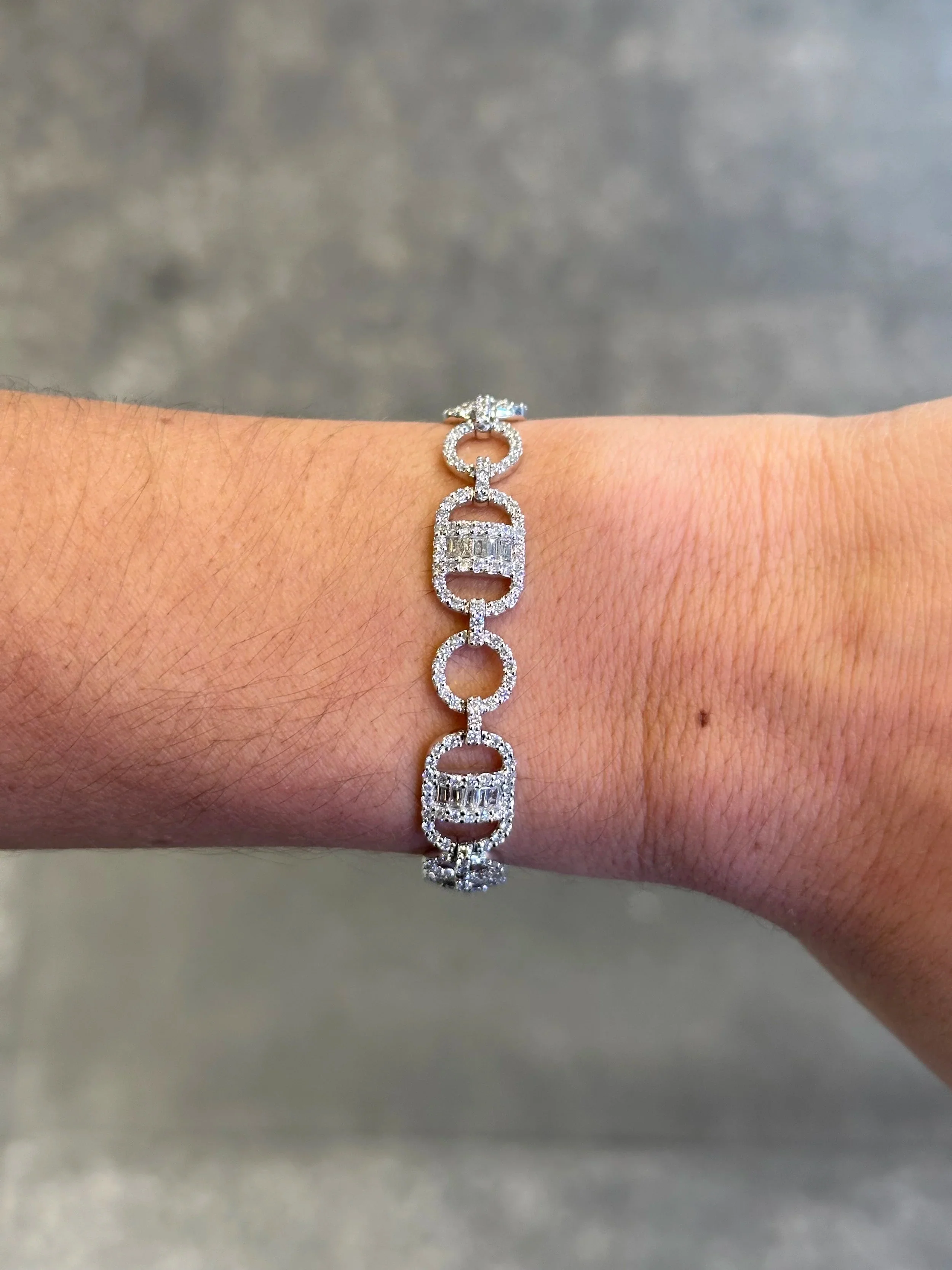 Ladies Spaced Out Multishaped Diamond Bracelet - Image 2