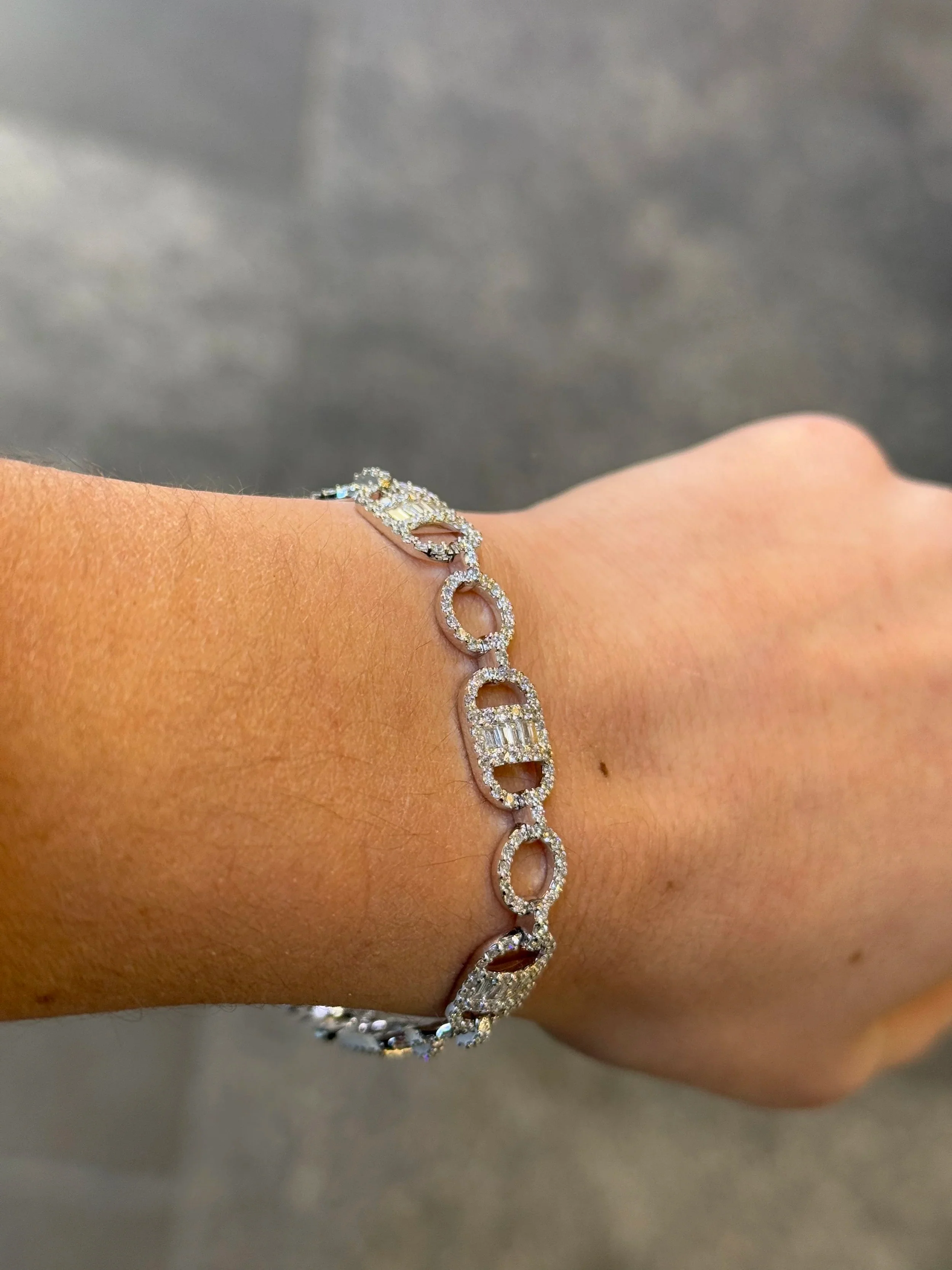Ladies Spaced Out Multishaped Diamond Bracelet - Image 3
