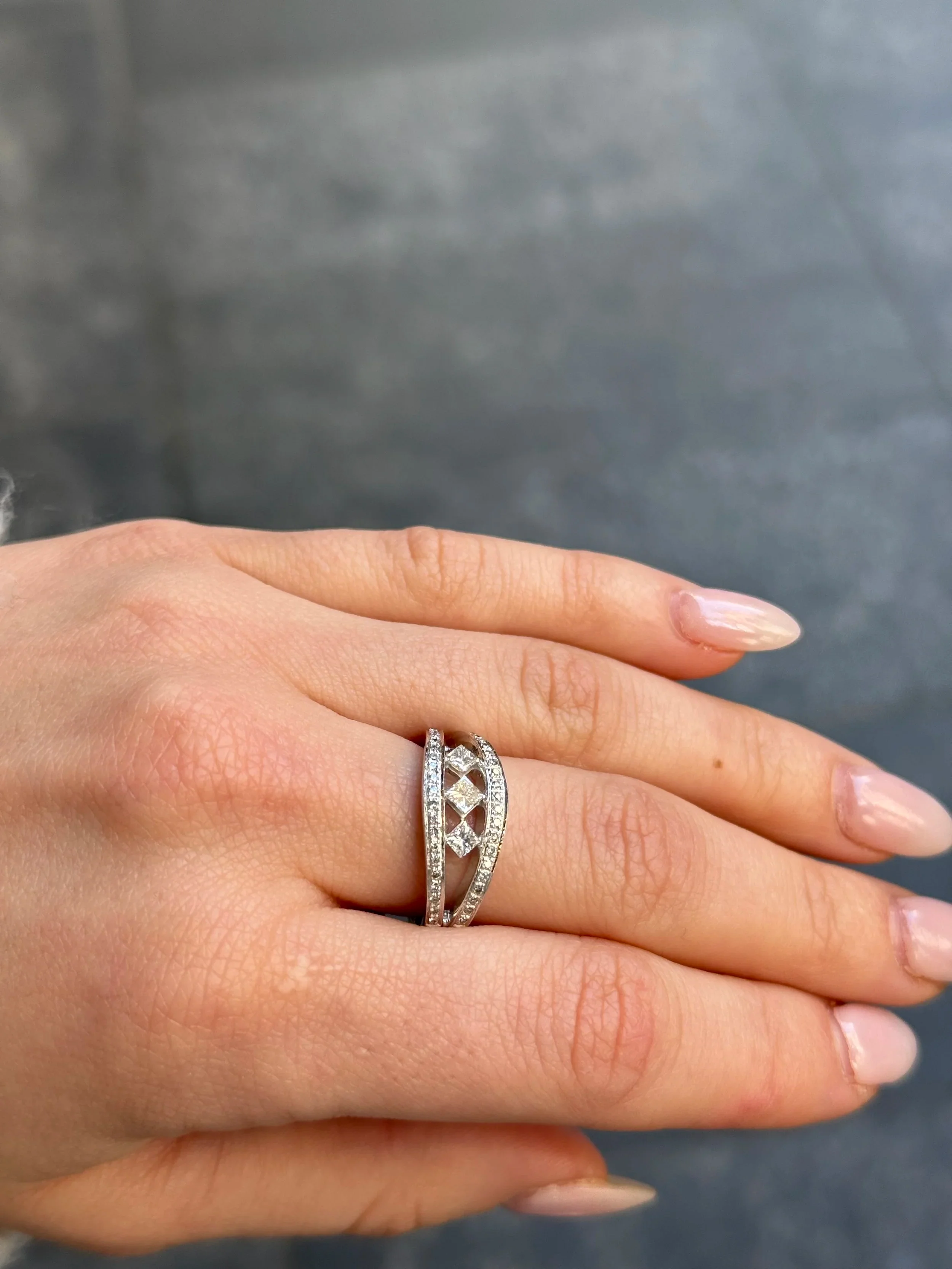 Ladies Spaced Out Princess Diamond Ring - Image 3