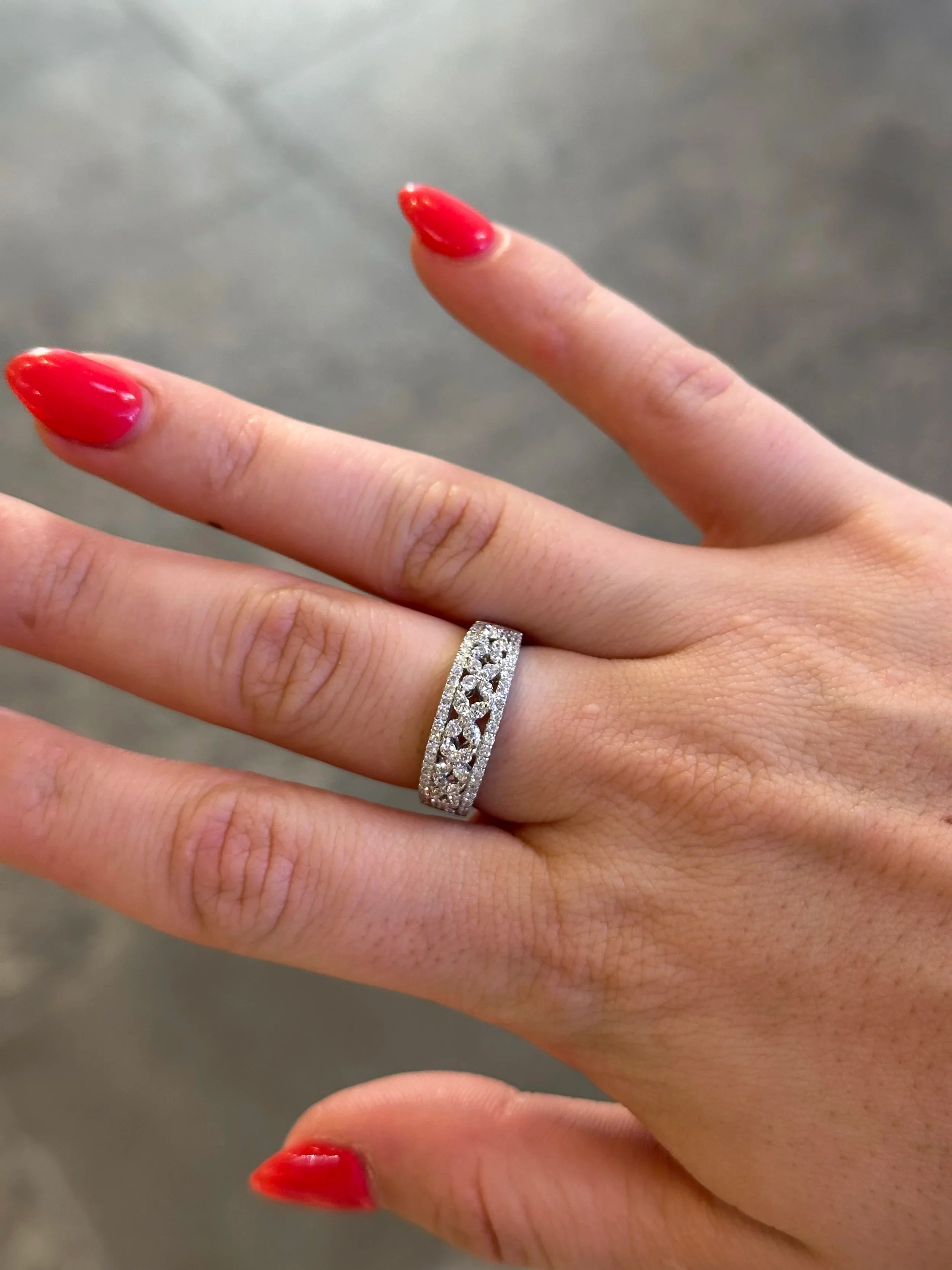 Ladies Split Round Diamond Half Band - Image 2