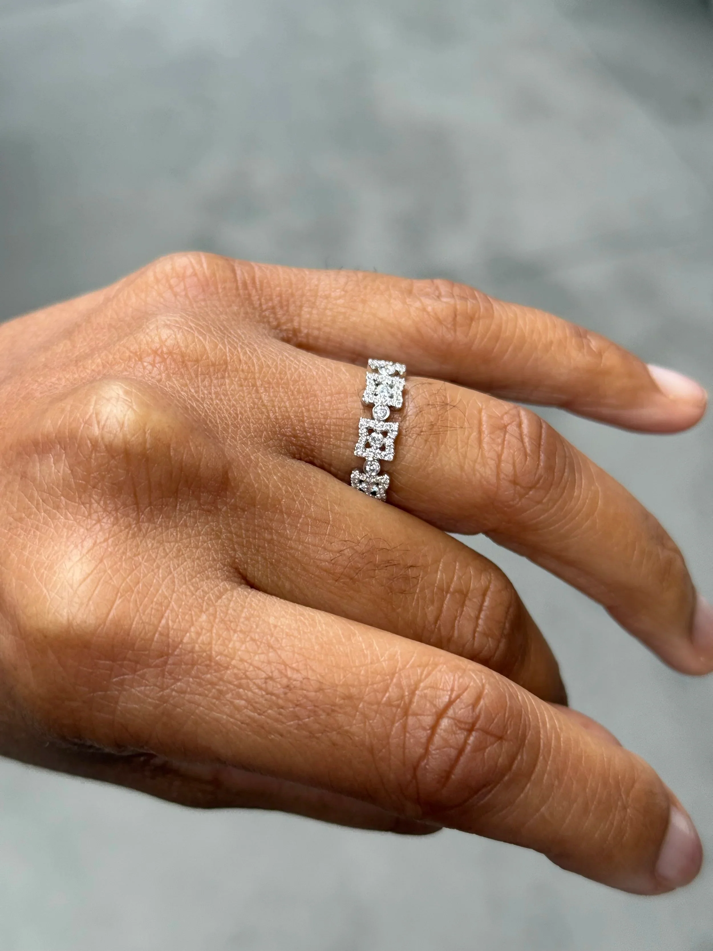 Ladies Square Shape Diamond Band - Image 3