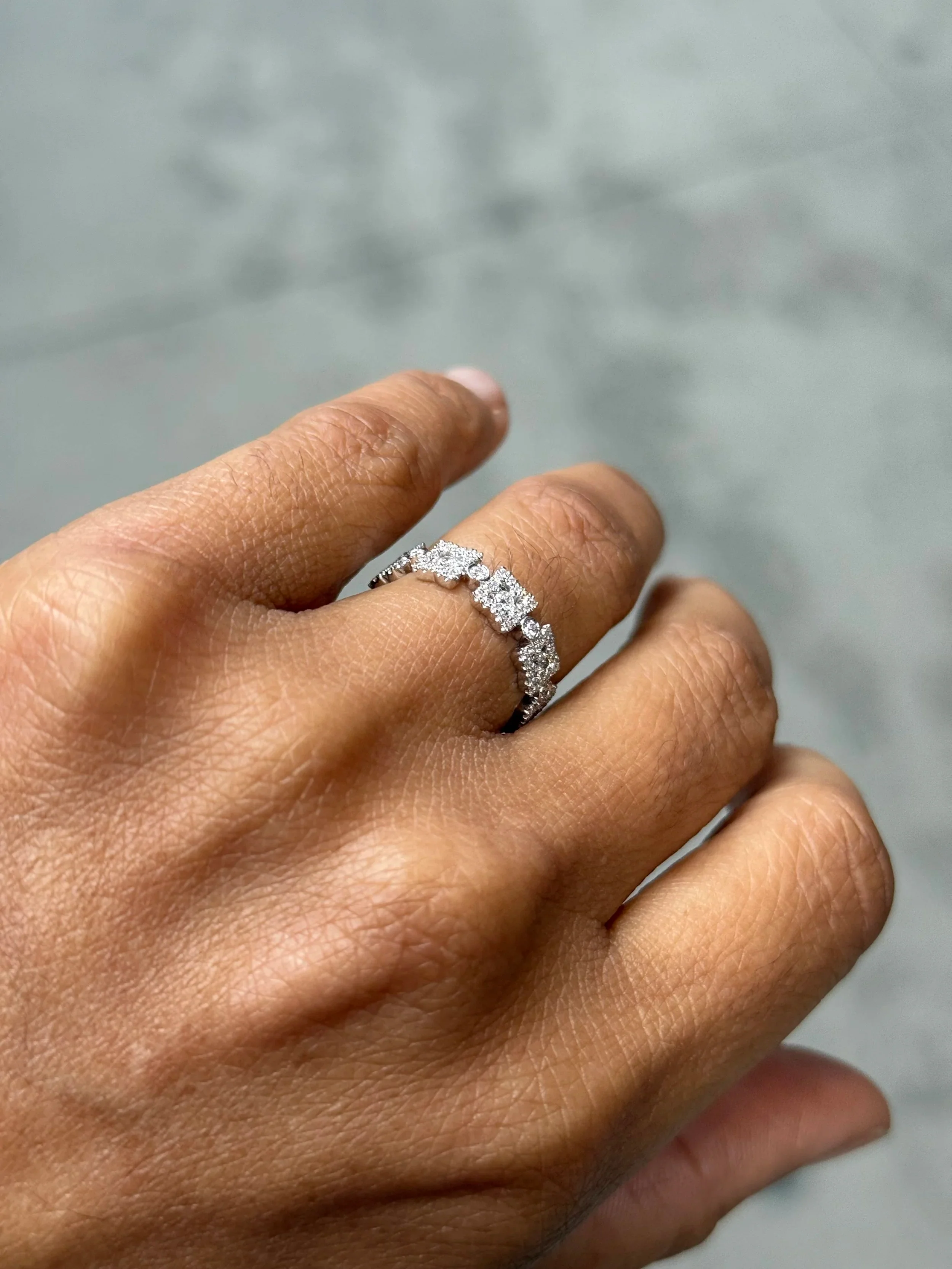 Ladies Square Shape Diamond Band - Image 4