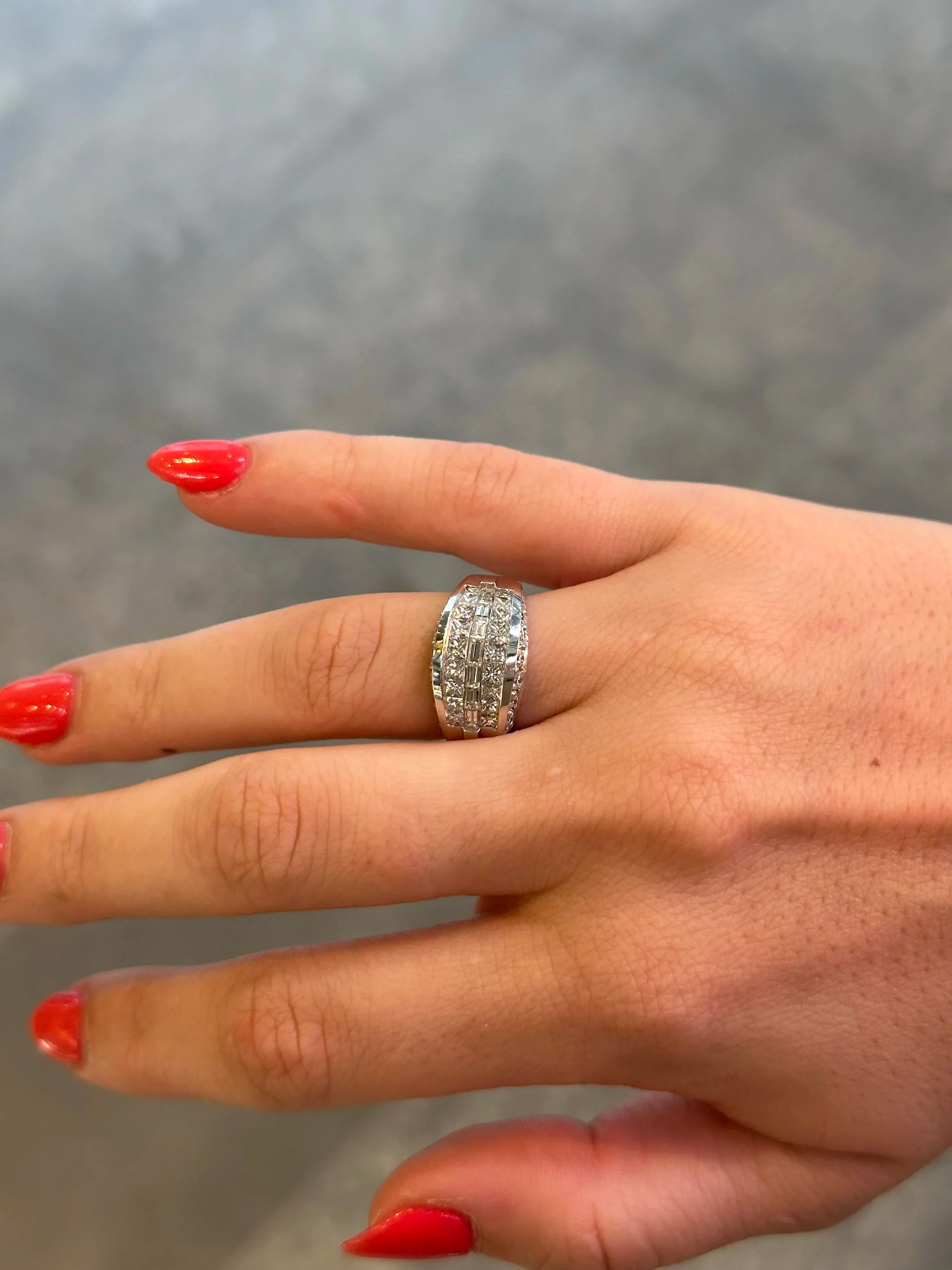 Ladies Thick Channel Set Diamond Ring - Image 2