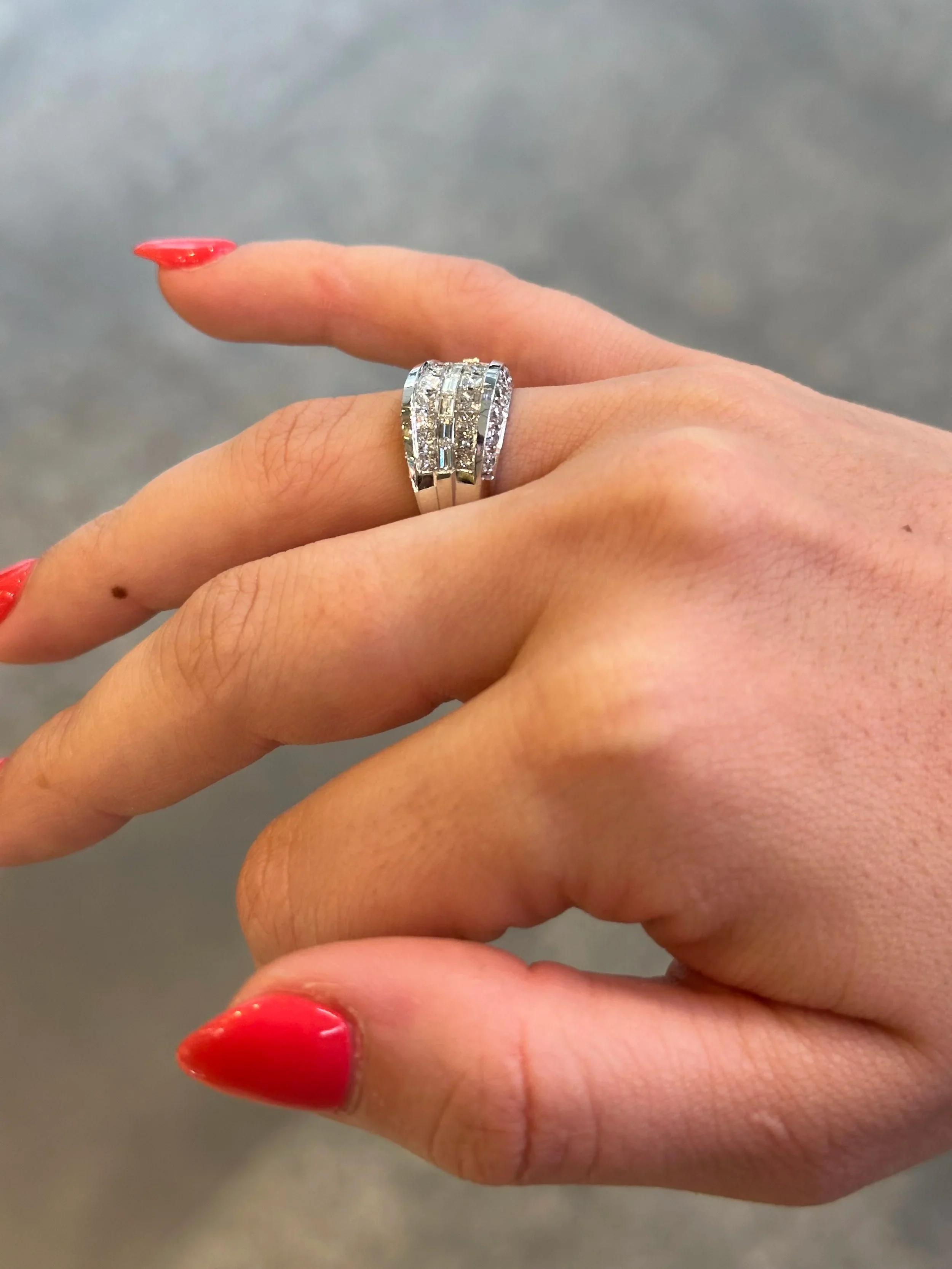 Ladies Thick Channel Set Diamond Ring - Image 3