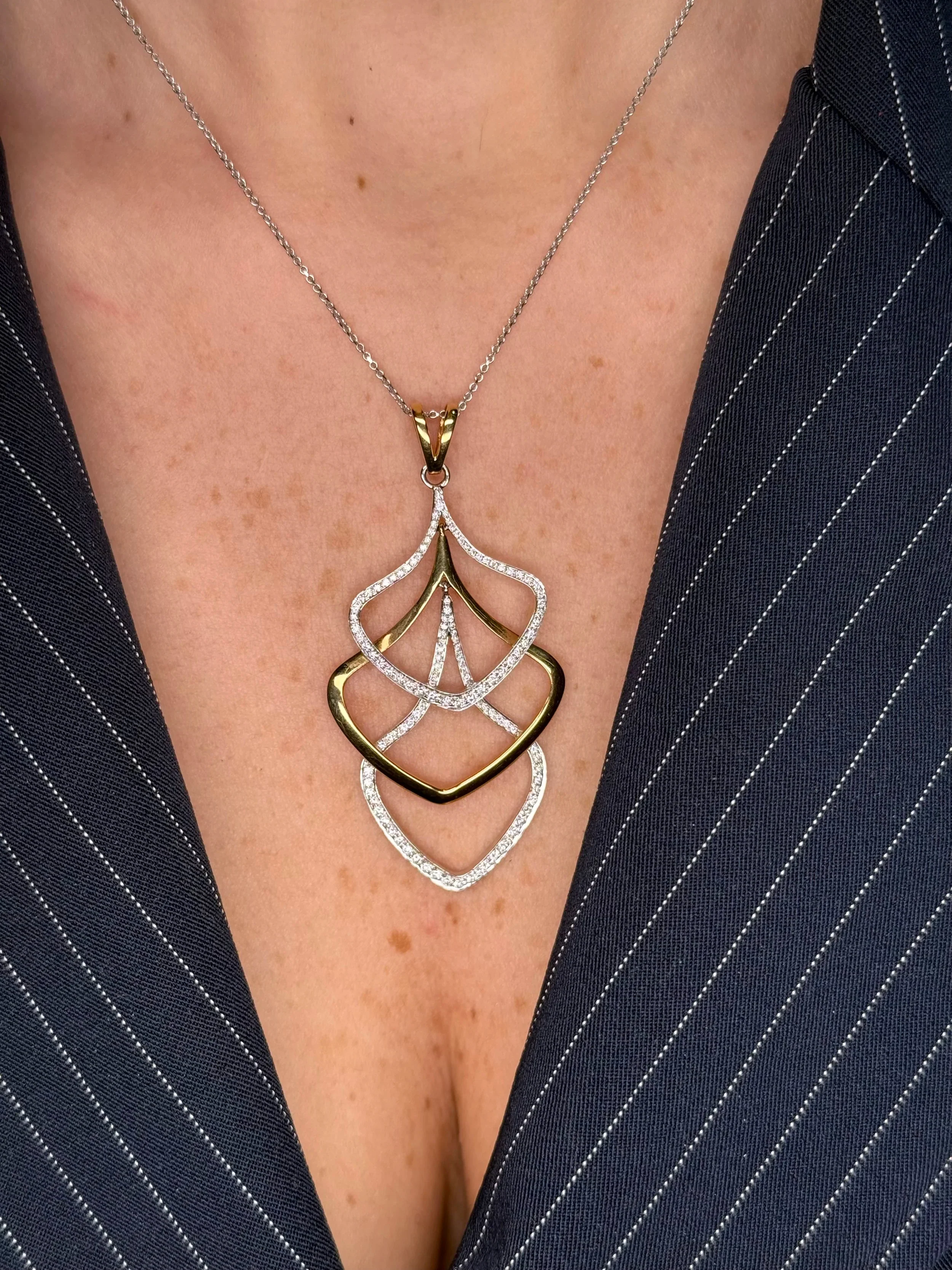 Ladies Three Layer Diamond Pendant - Image 2