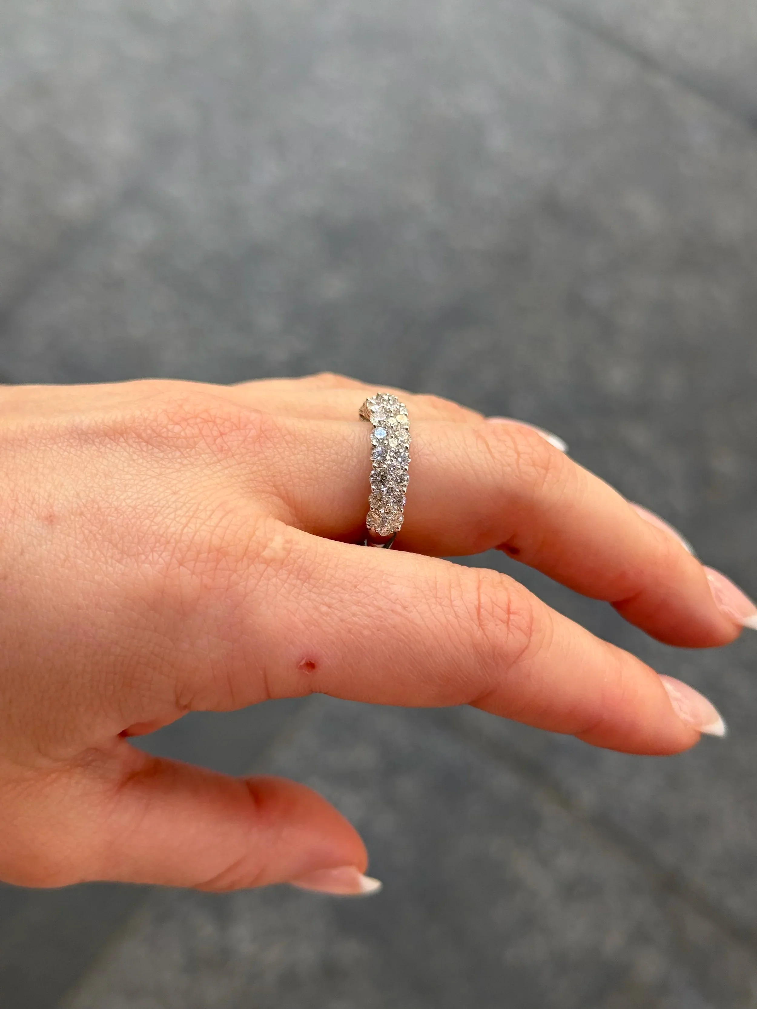 Ladies Three Row Diamond Band - Image 3