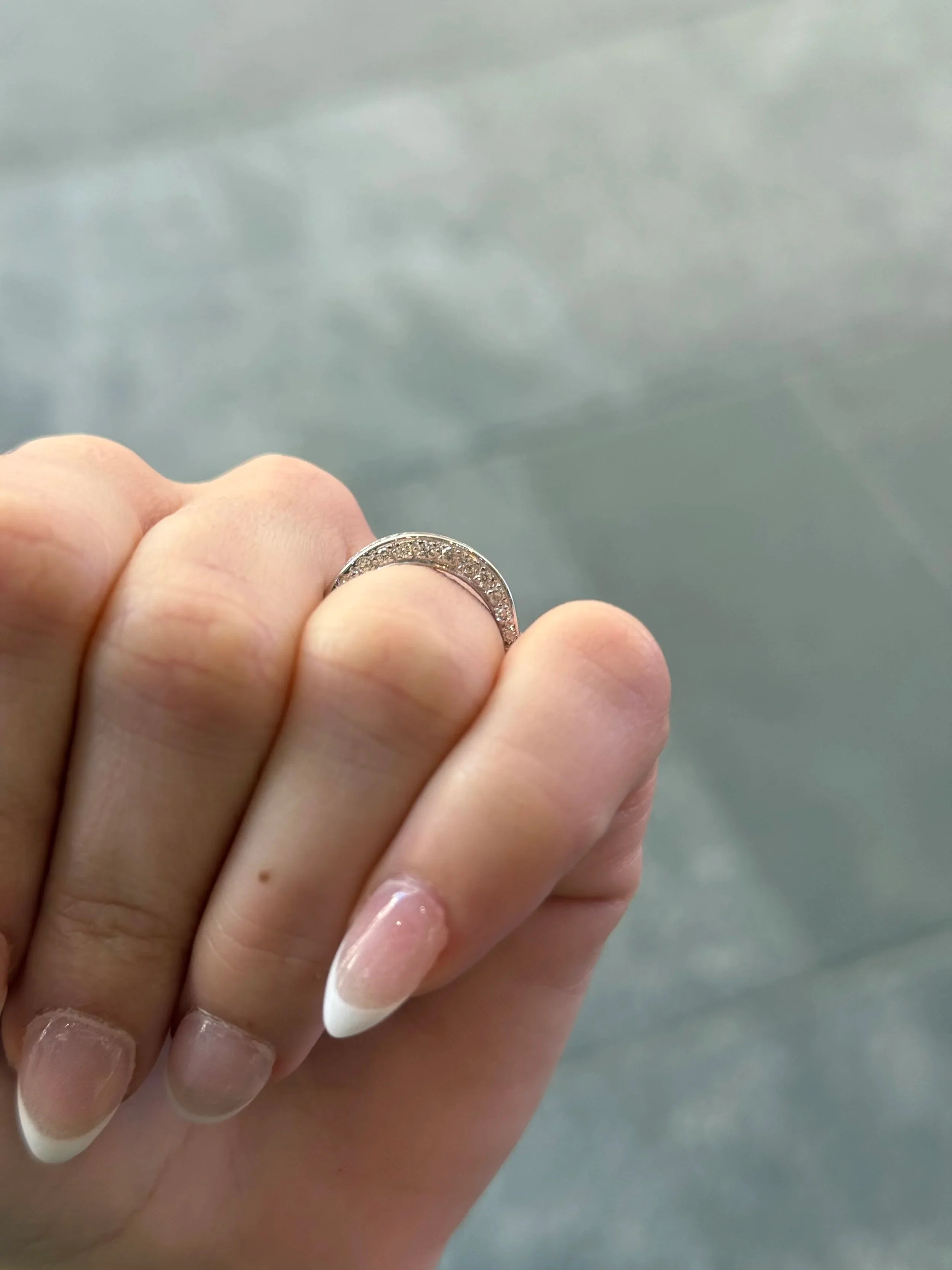 Ladies Three Sided Channel Set Wedding Band - Image 4