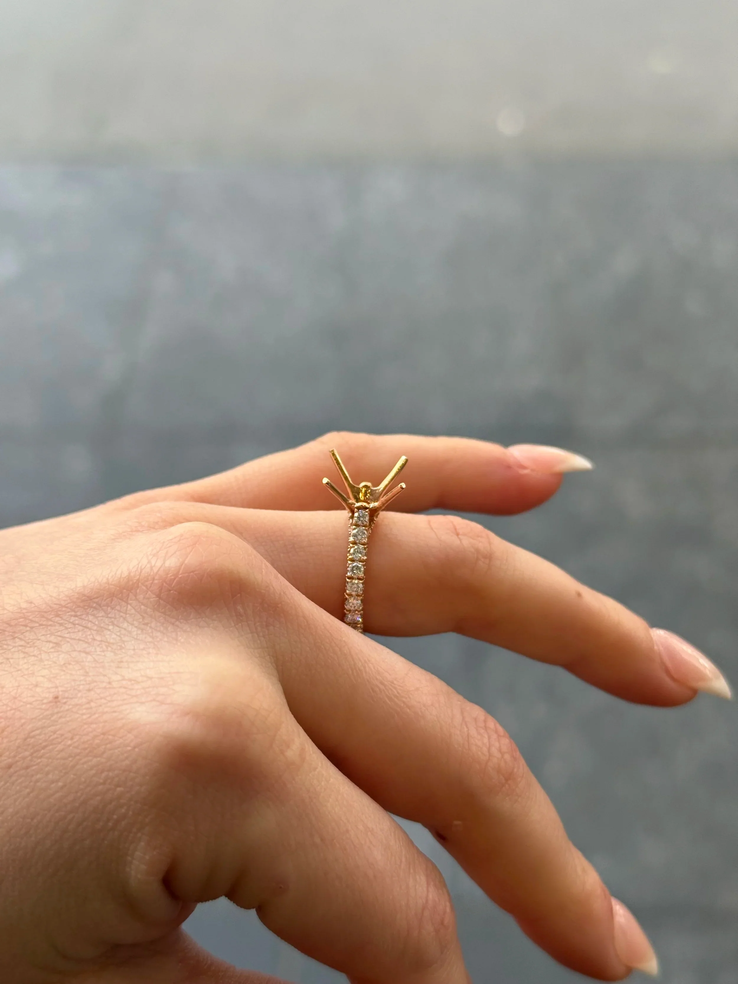 Ladies Three Sided Diamond Engagement Ring - Image 7