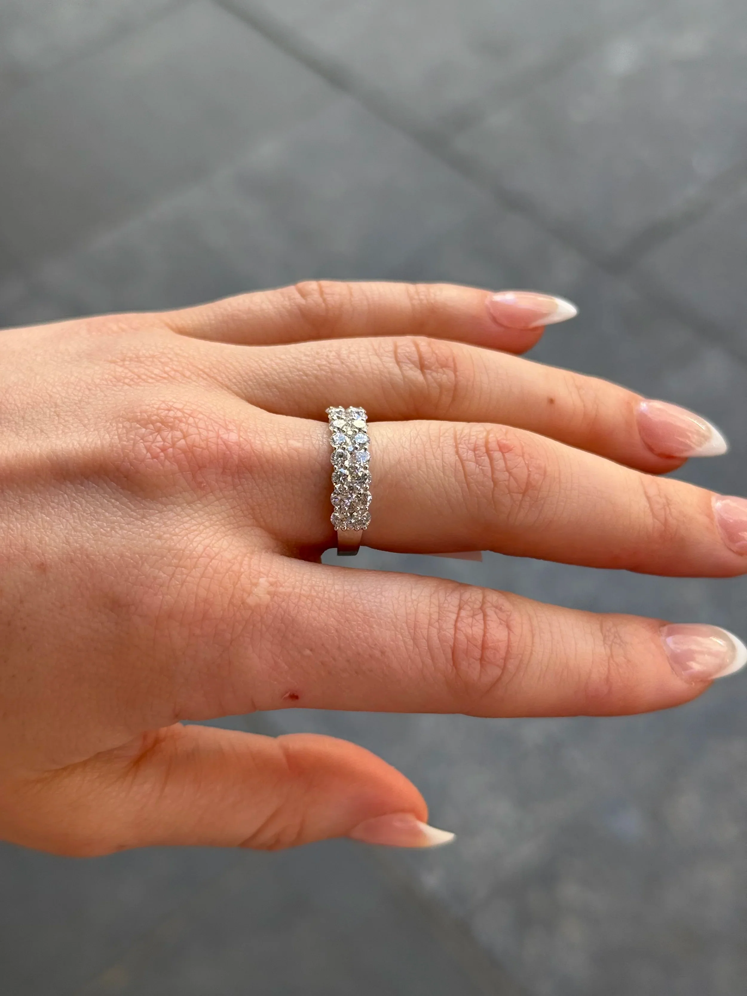 Ladies Two Row Diamond Band - Image 3