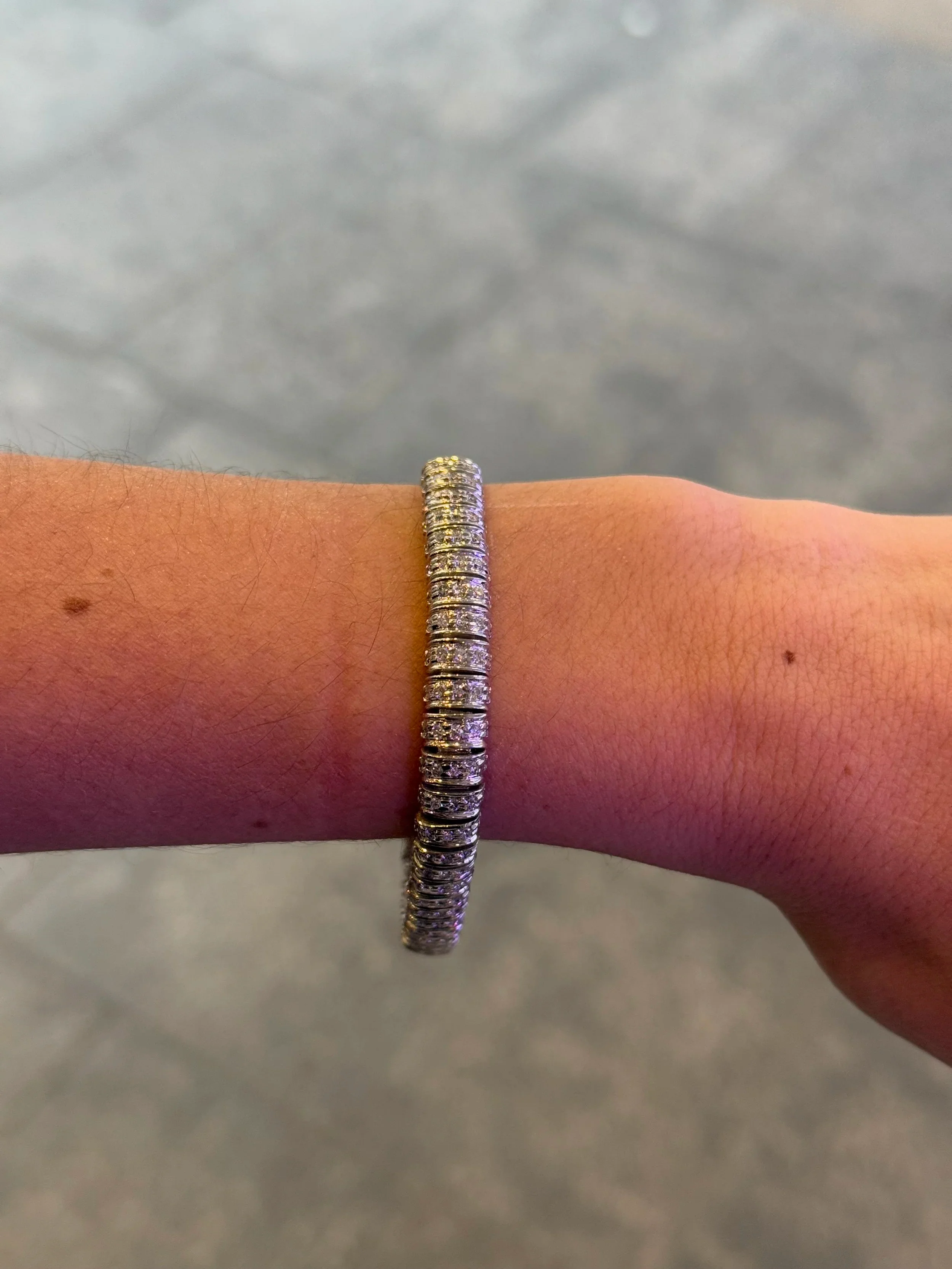 Ladies Vintage Style Diamond Bracelet - Image 2