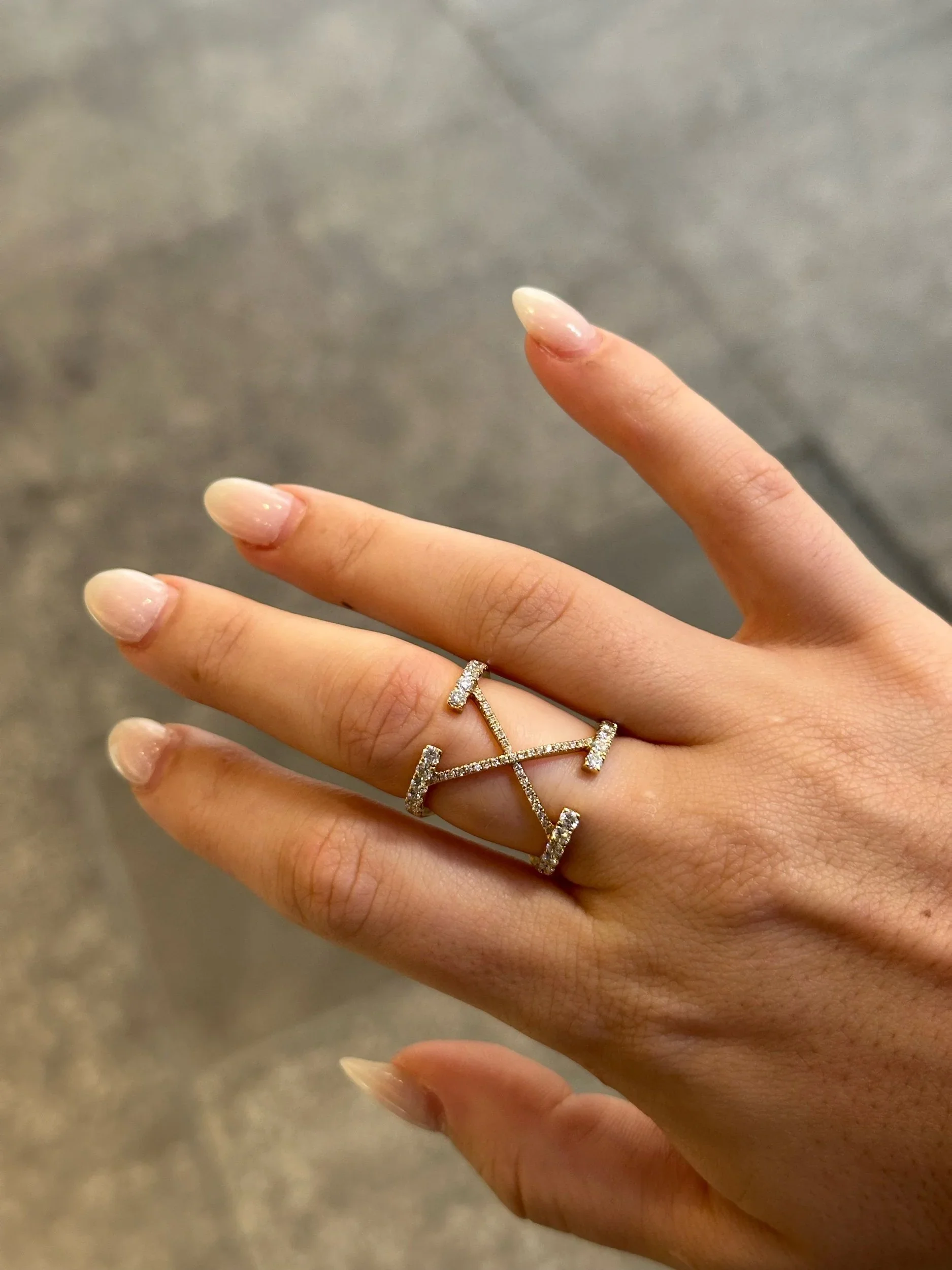 Ladies “X” Round Diamond Ring - Image 2