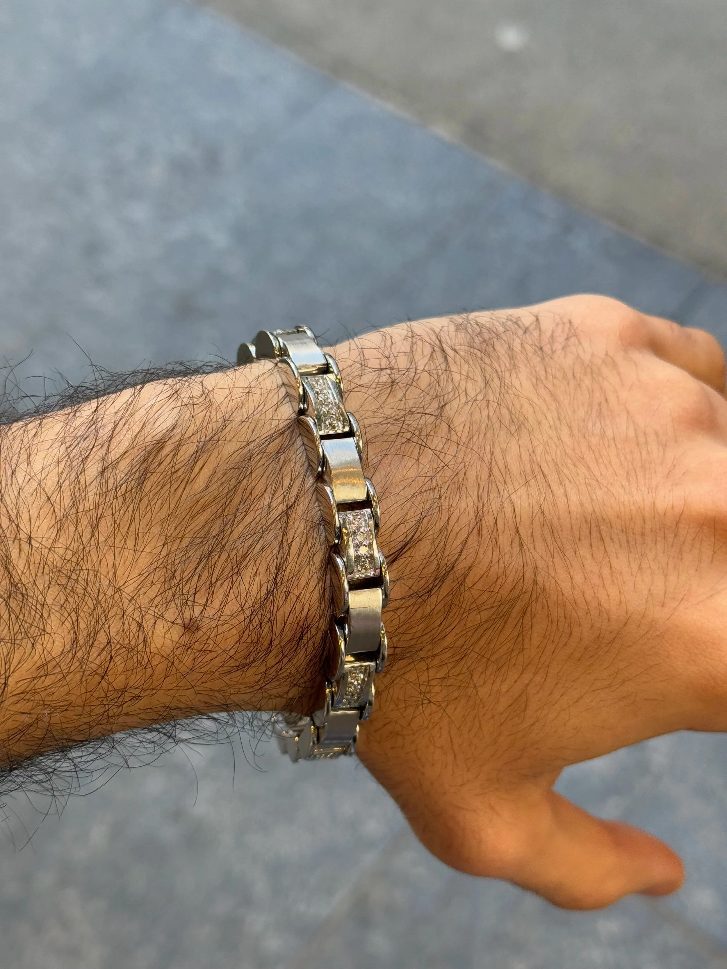 Men’s Fancy Round Diamond Bracelet - Image 3