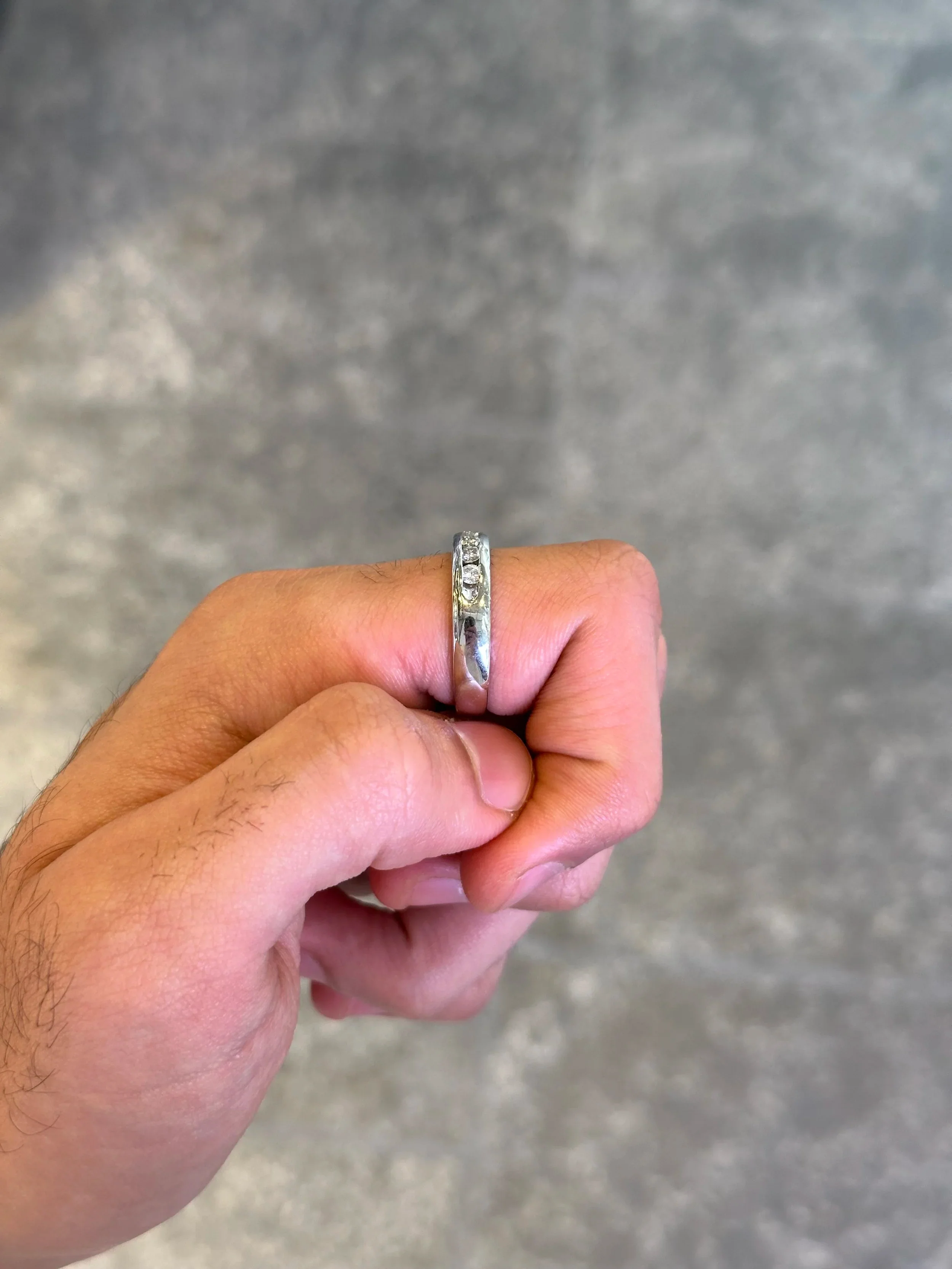 Men’s Five Stone Channel Set Wedding Band - Image 3