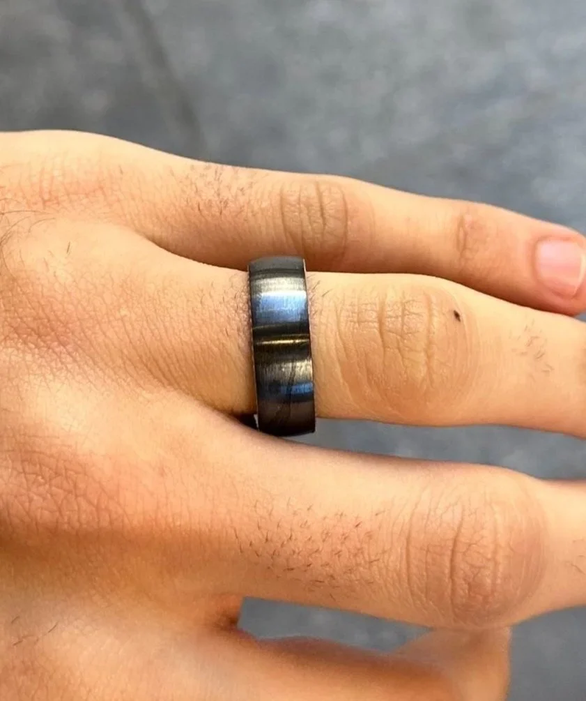 Men’s Rope like Design Black Titanium Wedding Band