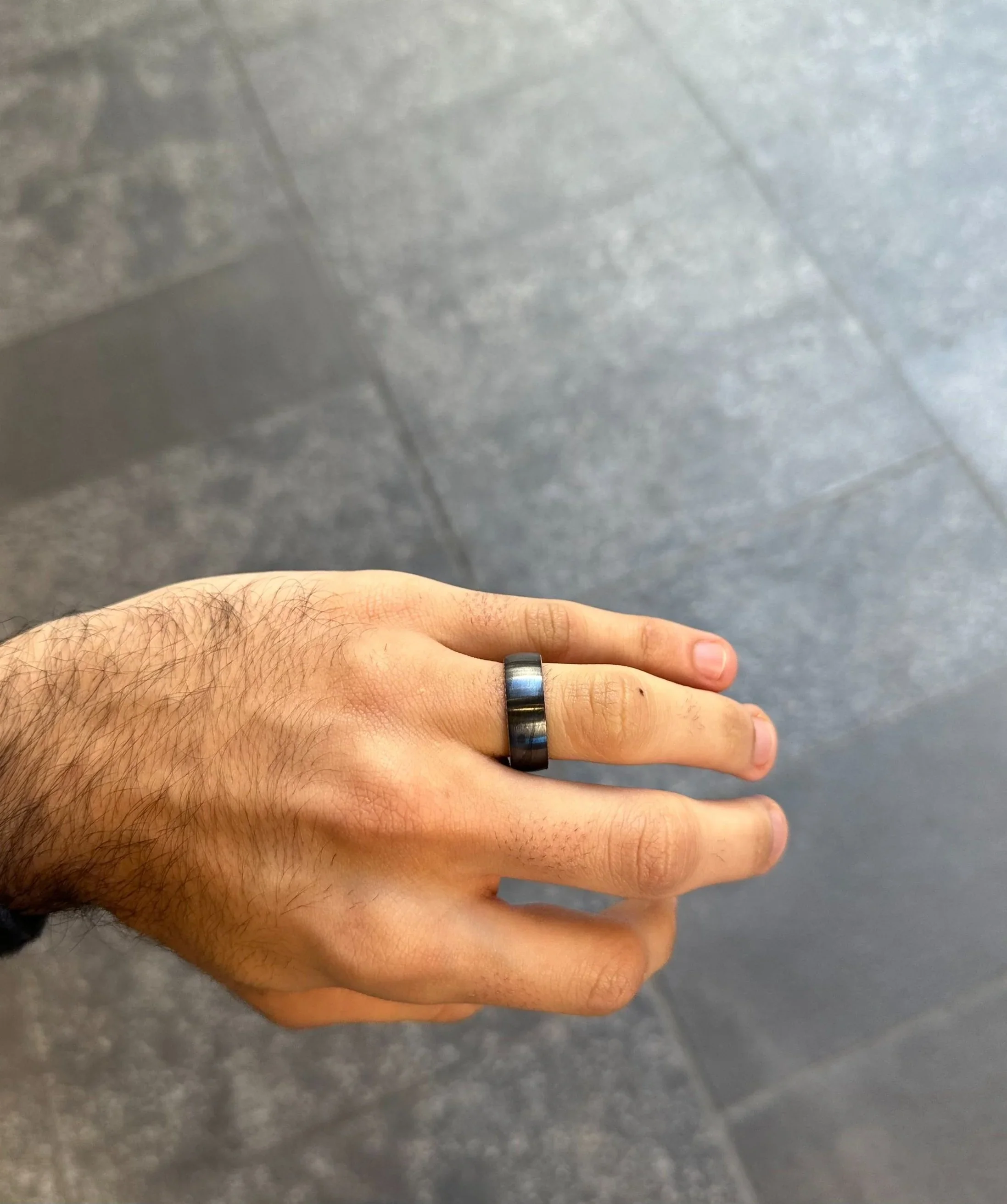 Men’s Rope like Design Black Titanium Wedding Band - Image 2