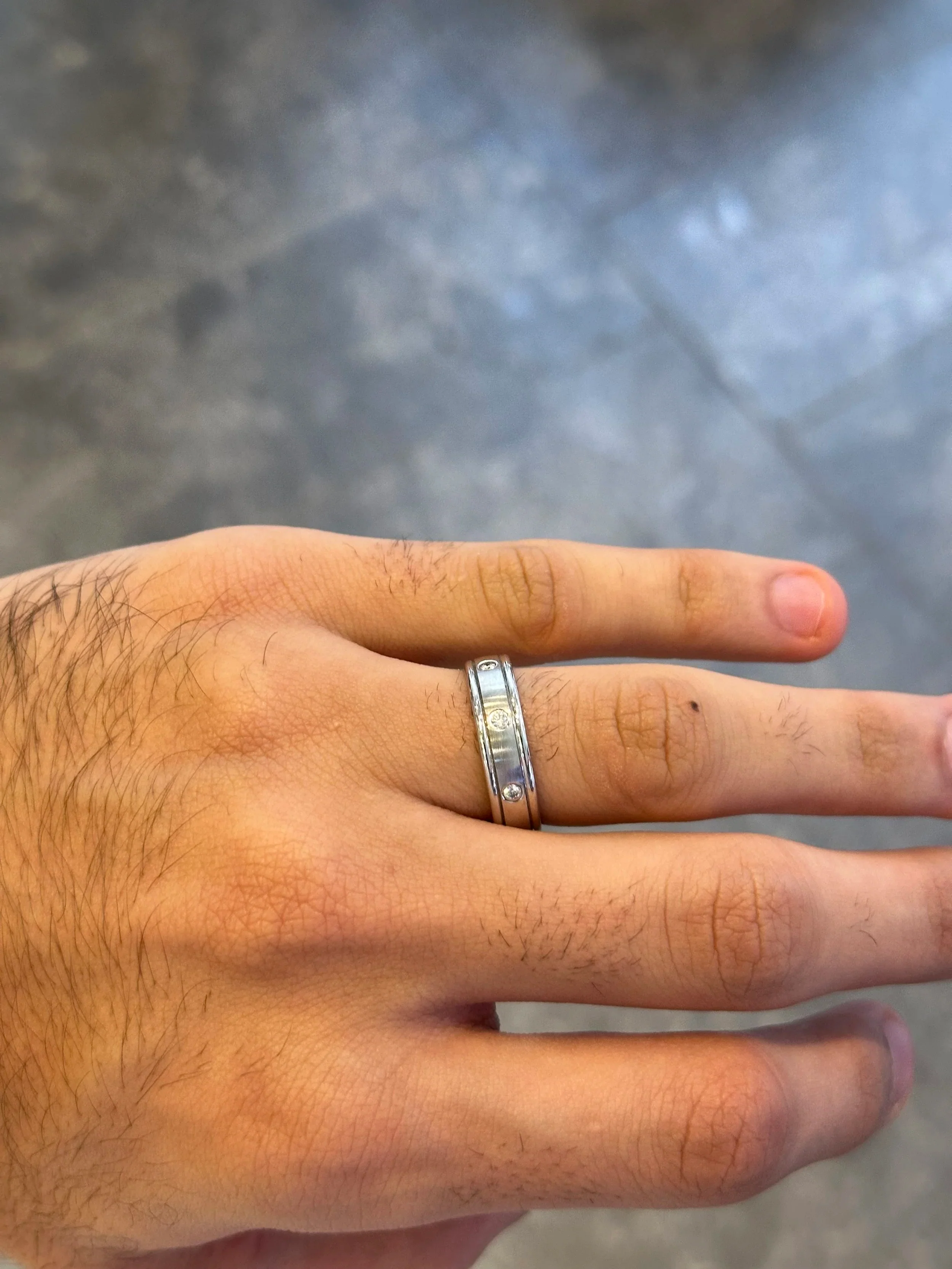 Men’s Spaced Out Diamond Wedding Band - Image 2