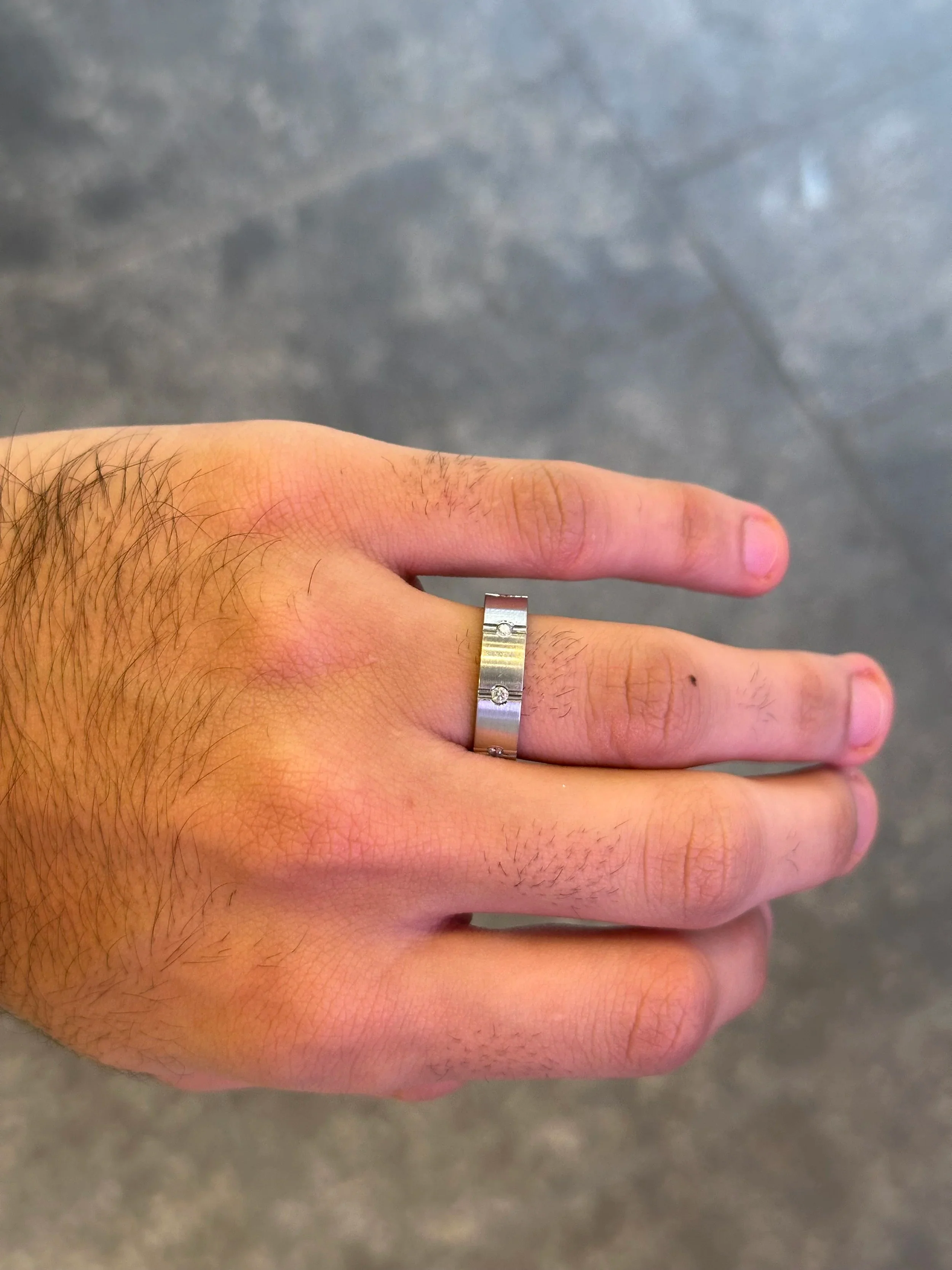 Men’s Spaced Out Handcrafted Diamond Wedding Band - Image 2