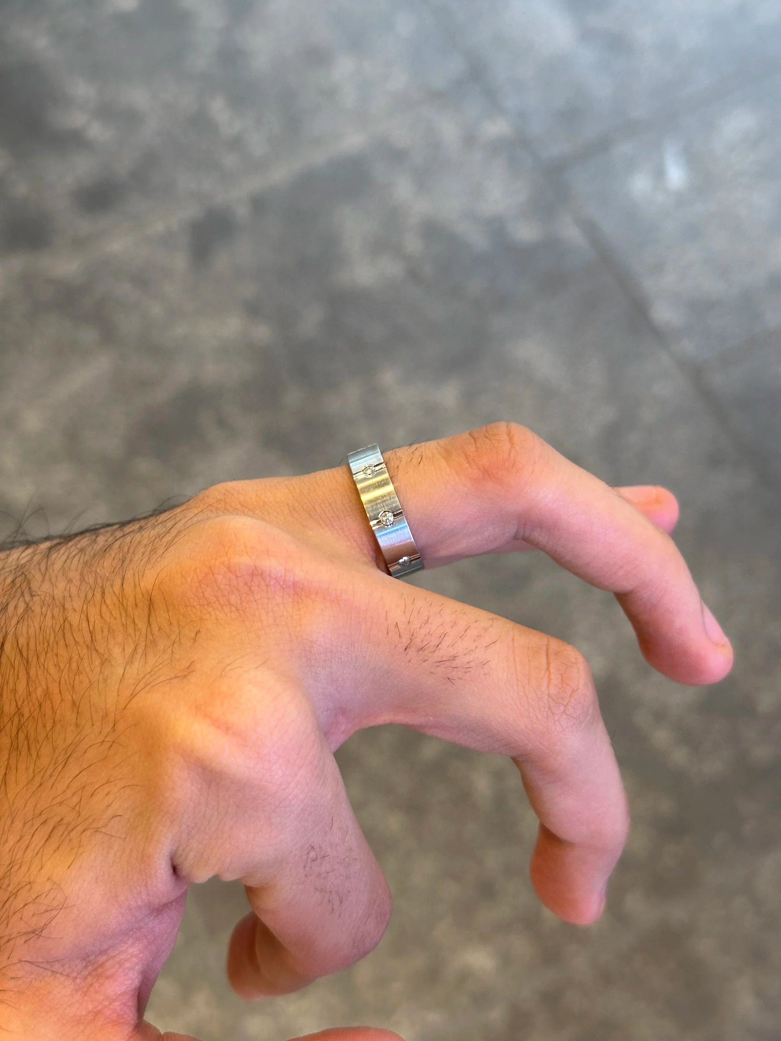 Men’s Spaced Out Handcrafted Diamond Wedding Band - Image 3