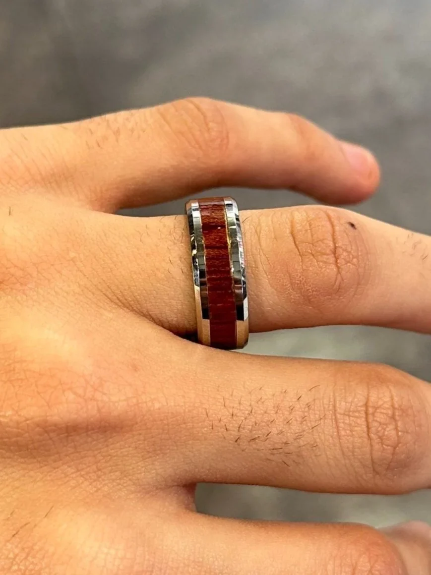 Men’s Wood with Cobalt Wedding Band