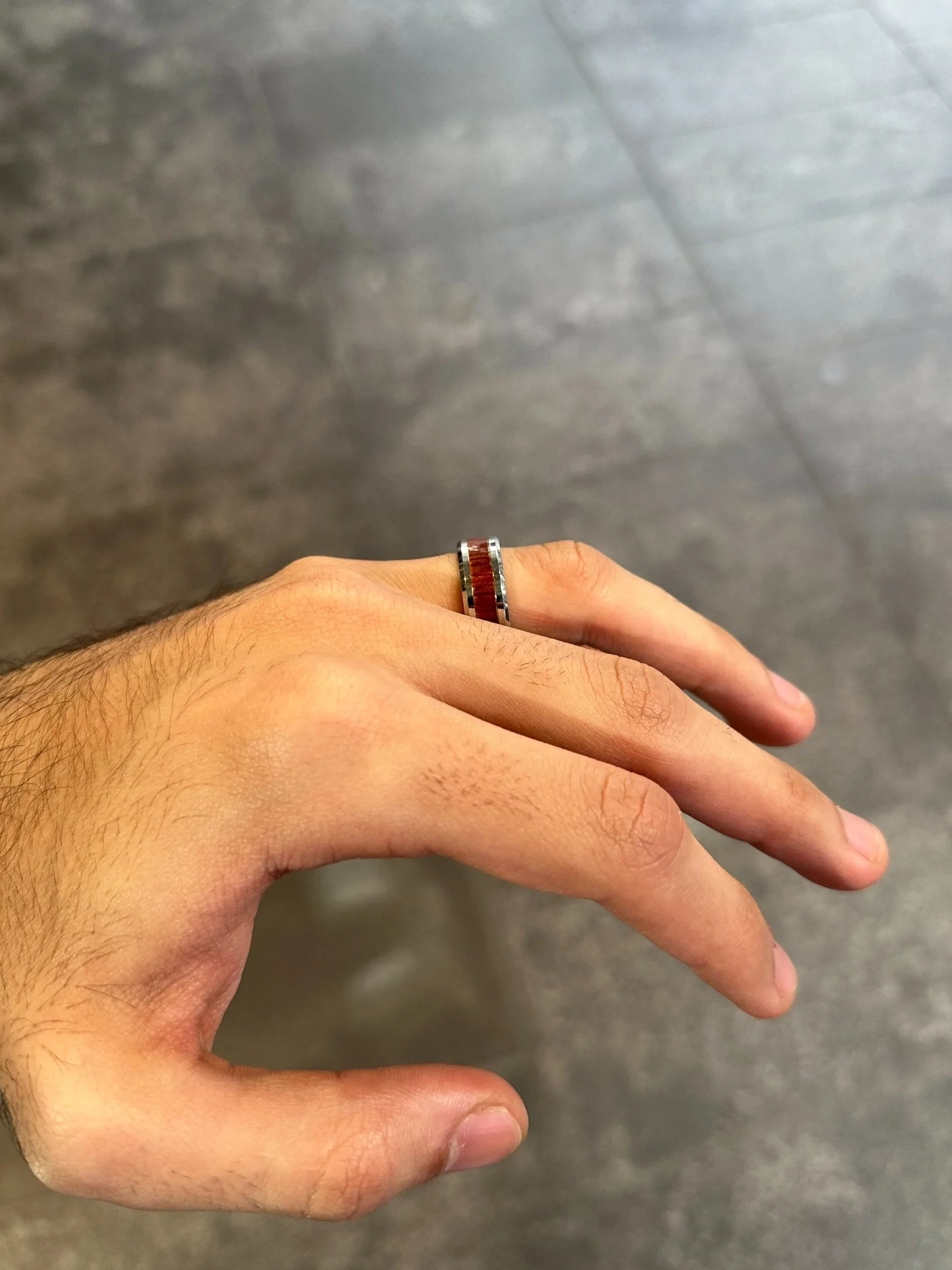 Men’s Wood with Cobalt Wedding Band - Image 3