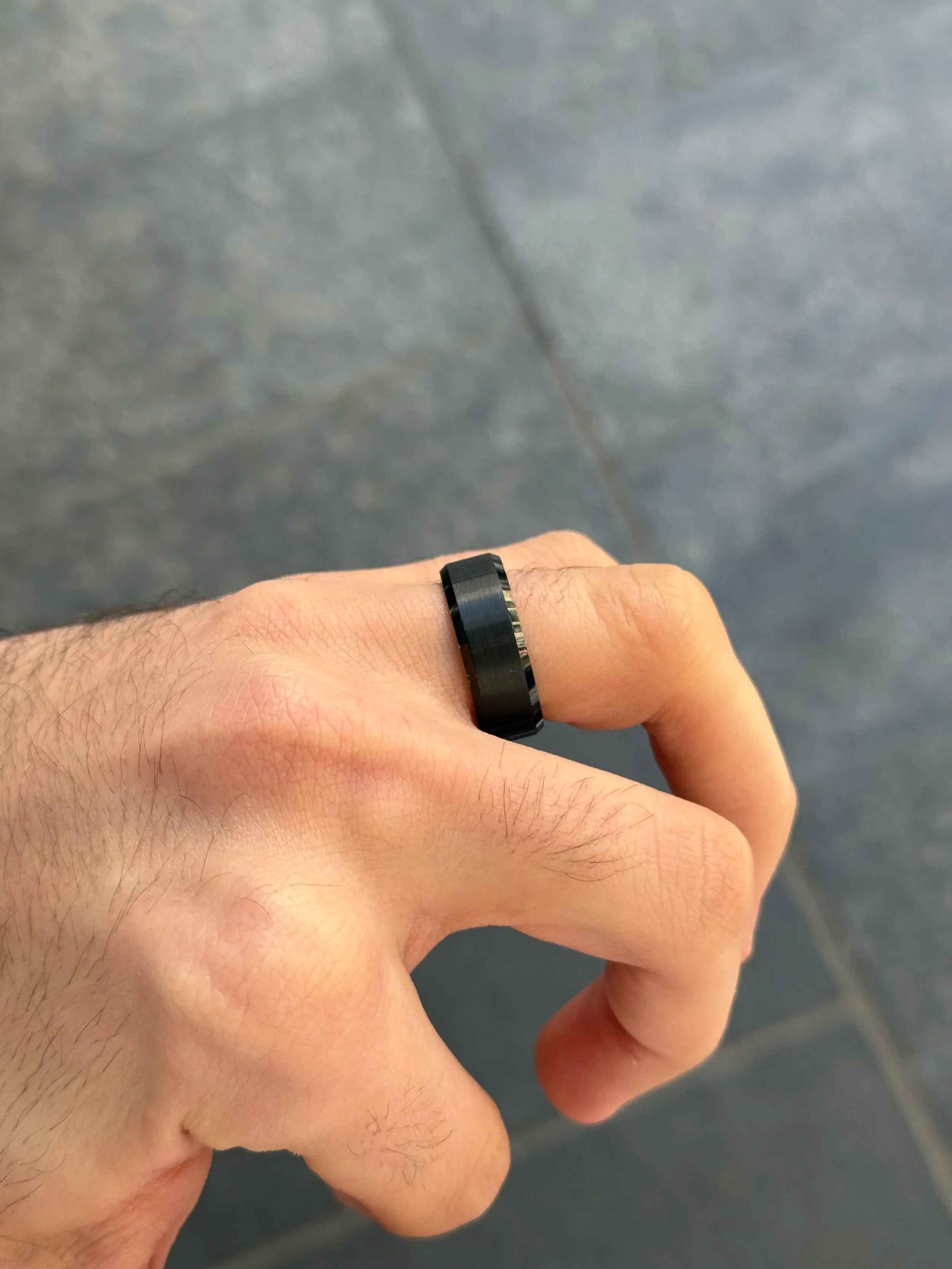 Men's Blackout Wedding Band - Image 3