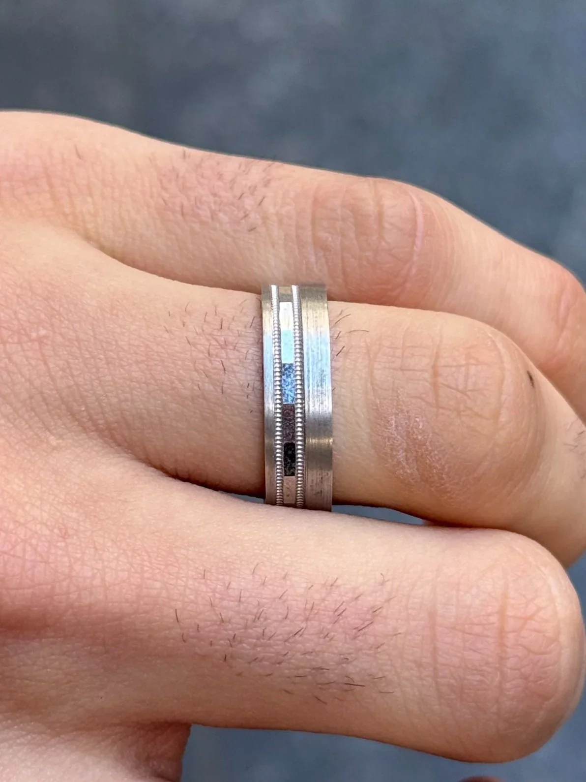 Men's Flat Beveled Matte Finish Wedding Band